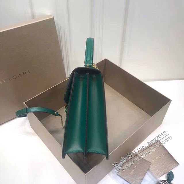 Bvlgari女包 寶格麗爆款大號雙層蛇頭包 B38629 進口頂級Box皮 Bvlgari女士手提肩背包  fyd1504
